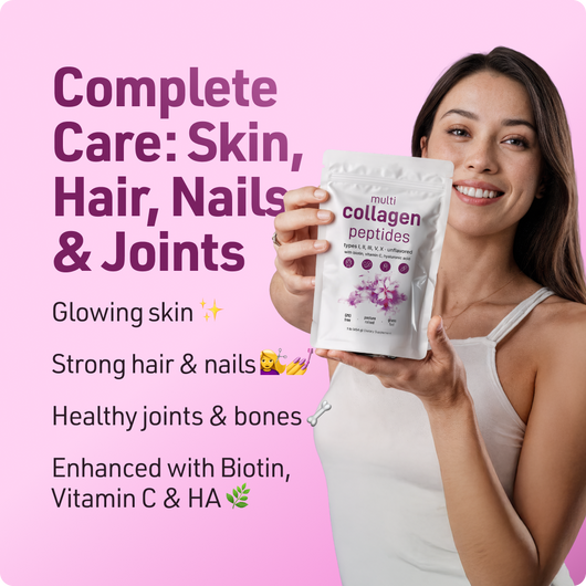 Elarin - Multi Collagen Peptides Powder with Hyaluronic Acid, Biotin & Vitamin C (Unflavored)