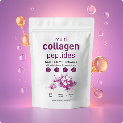 Elarin - Multi Collagen Peptides Powder with Hyaluronic Acid, Biotin & Vitamin C (Unflavored)