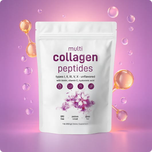 Elarin - Multi Collagen Peptides Powder with Hyaluronic Acid, Biotin & Vitamin C (Unflavored)
